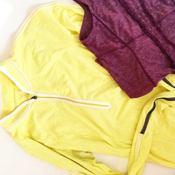 lululemon athletica Jackets & Blazers - Lululemon Yellow 1/4 zip up top size 4